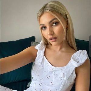 White sundress with floral cut outs